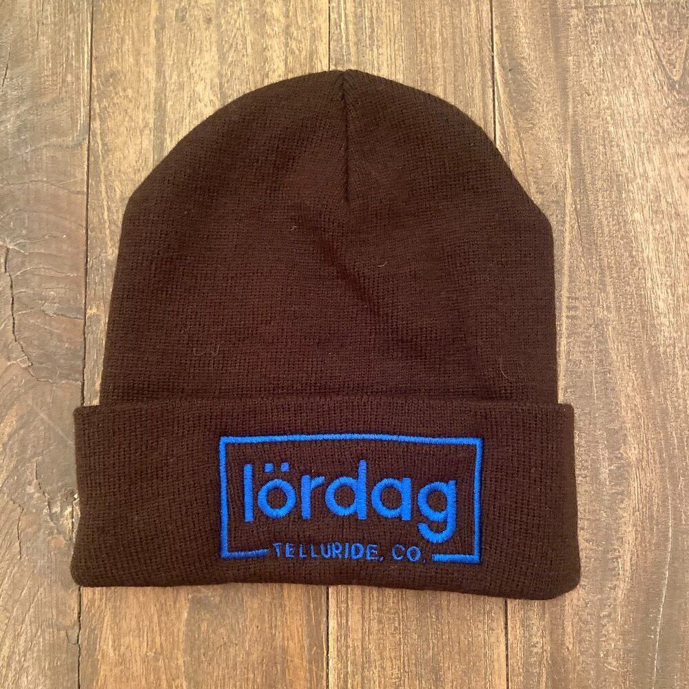 Lordag Telluride Colorado Swedish Saturday 100% Acrylic Beanie Hat One Size OS